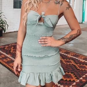 Princess Polly light sage mini dress